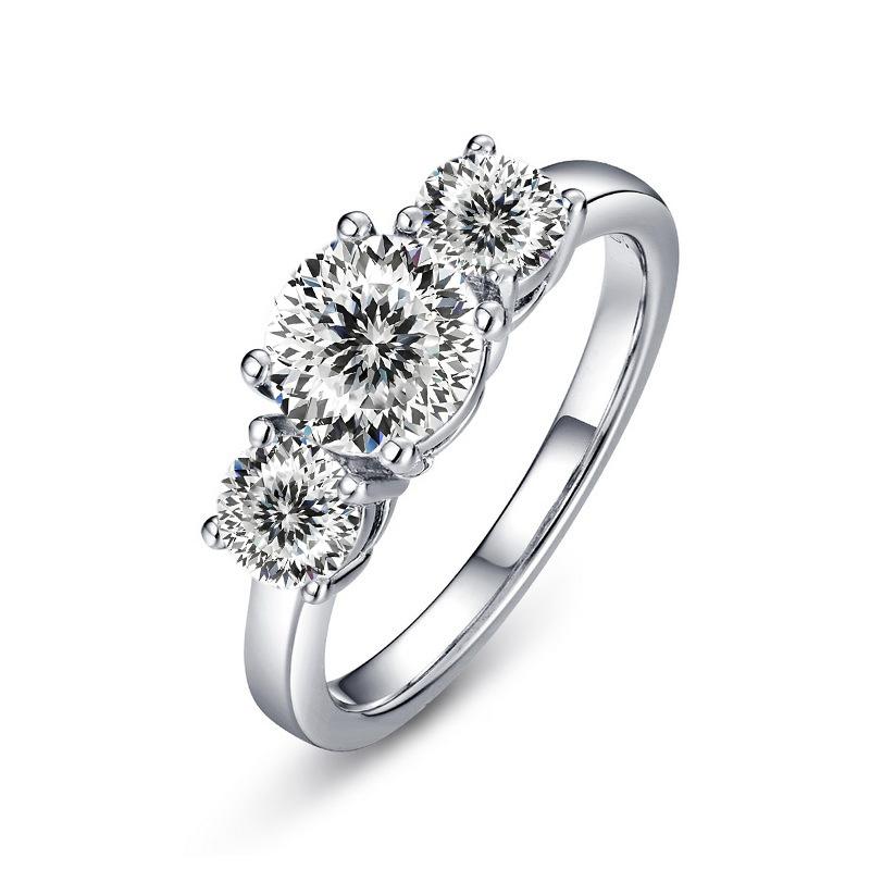 JoyceJelly S925 Silver Colors Moissanite Ring 2CT 4CT Total Full Moissanite Diamond Jewelry For Wedding Engagement Gift