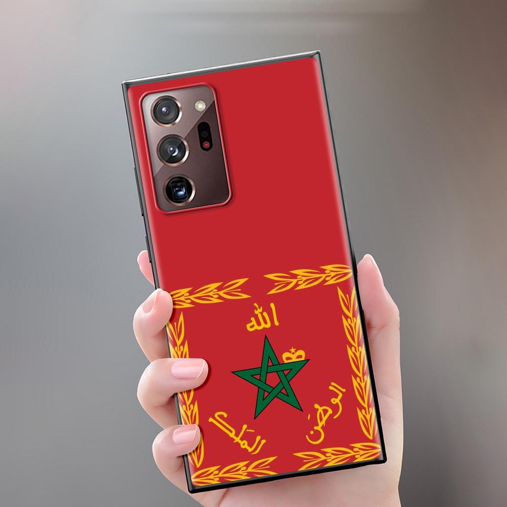 

Morocco Flag Silicone Case for Samsung Galaxy Note 20 Ultra 10 Lite S21 Plus 9 8 S20 FE S10 S10e Black Soft Phone Cover Lunda Samsung S8