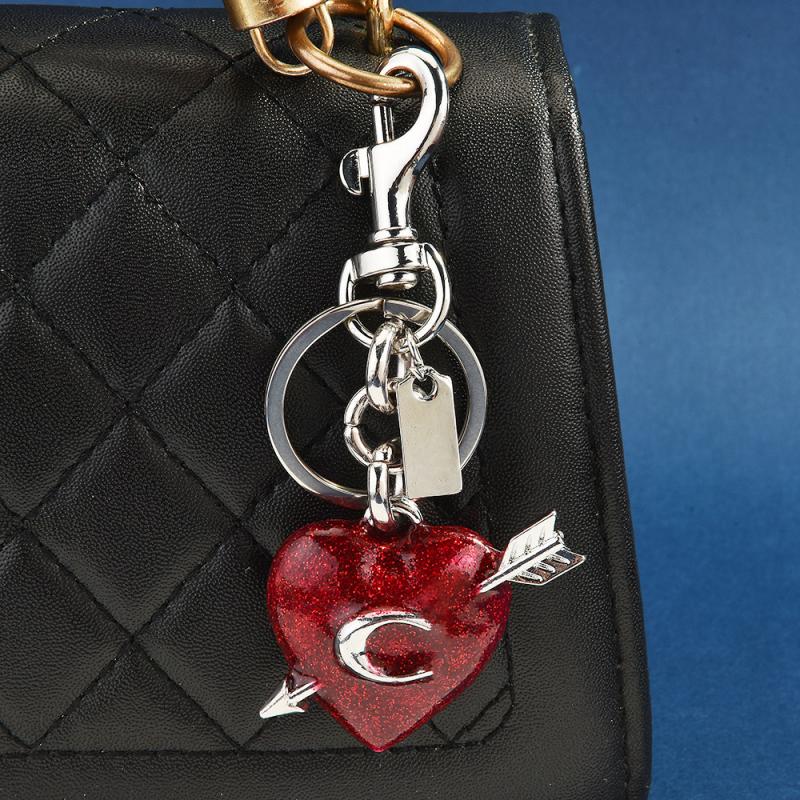 Exquisite Red Heart-Shape Keychain Bag Charms Cute Keychain Car Key Ring For Women Girls Backpack Decoration Accessories Gifts