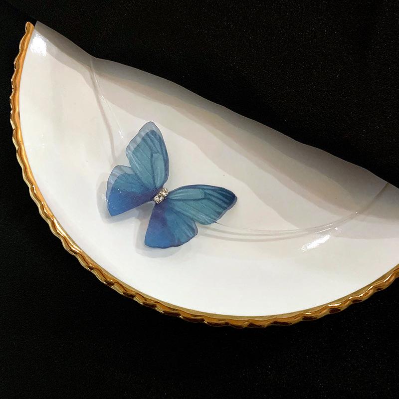 

Summer fairy tulle invisible three-dimensional butterfly necklace choker simple Internet celebrity short neck chain collarbone chain