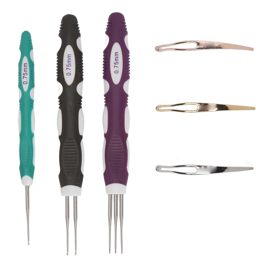 6ks 0,75mm háček na dreadlocky pro zaplétání vlasů 1 2 3 háčky nástroj pro zaplétání dreadlocků