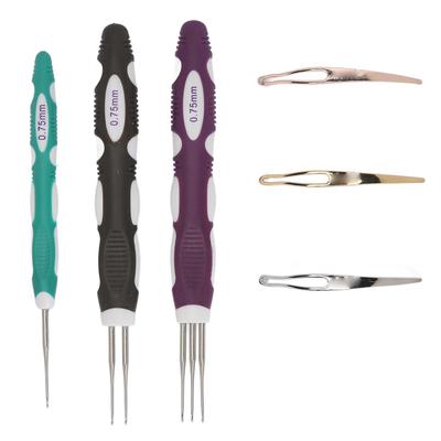 6pcs 0.75mm Dreadlocks Crochet Hook Tool for Hair Weaving 1 2 3 Hooks Dreadlock Interlocking Tool