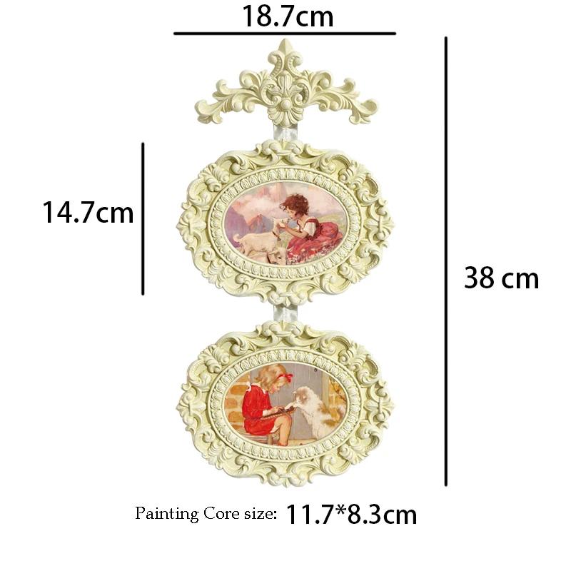 Vintage Ornaments European White Angel Embossed Resin Photo Frame Picture Frame Home Homestay Wall Decoration Pendant Gifts