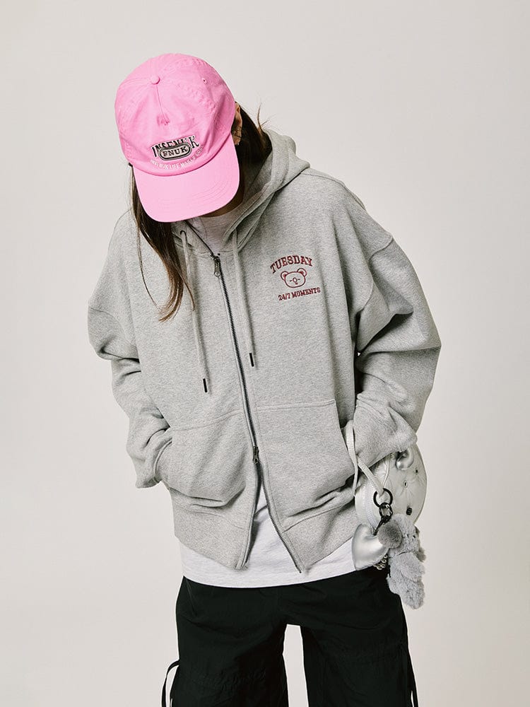 BT21 KOYA BASIC Hoodie Zip-Up 2024 F/W (Melange Oatmeal)