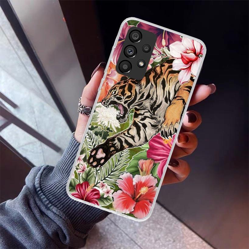 Superior Tiger Pattern Art Phone Case For Samsung Galaxy A52 A51 A50S A32 A22 A12 A02S A72 A71 A31 A70 A30S Note 20 Ultra 10 Plu