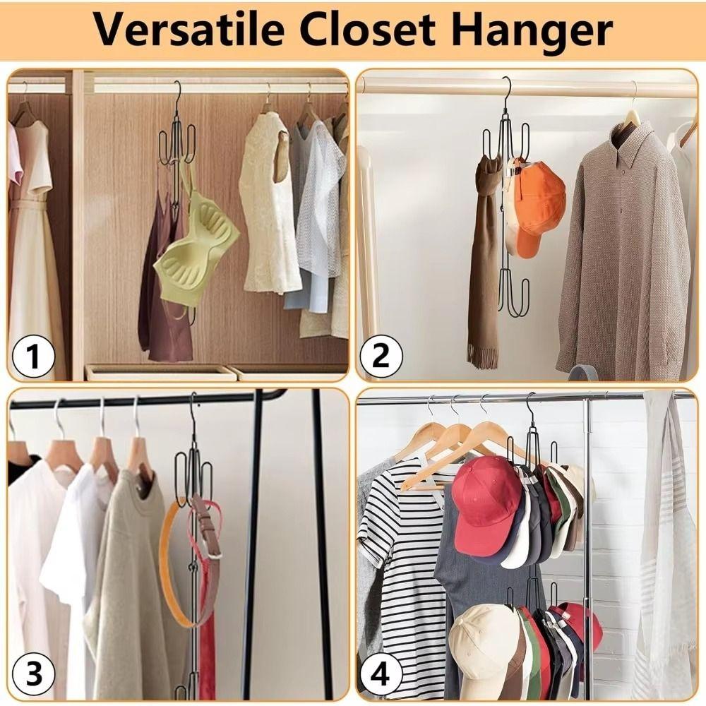 Rotating Top Hook Metal Hat Hanger 4 Hooks Hanging Hat Rack Portable Hat Display Shelf  Household