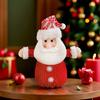 Christmas Doll Knitted Candy Bag Reusable Drawstring Gift Bag Santa Claus Snowman Shape Holiday Party Favor Bag