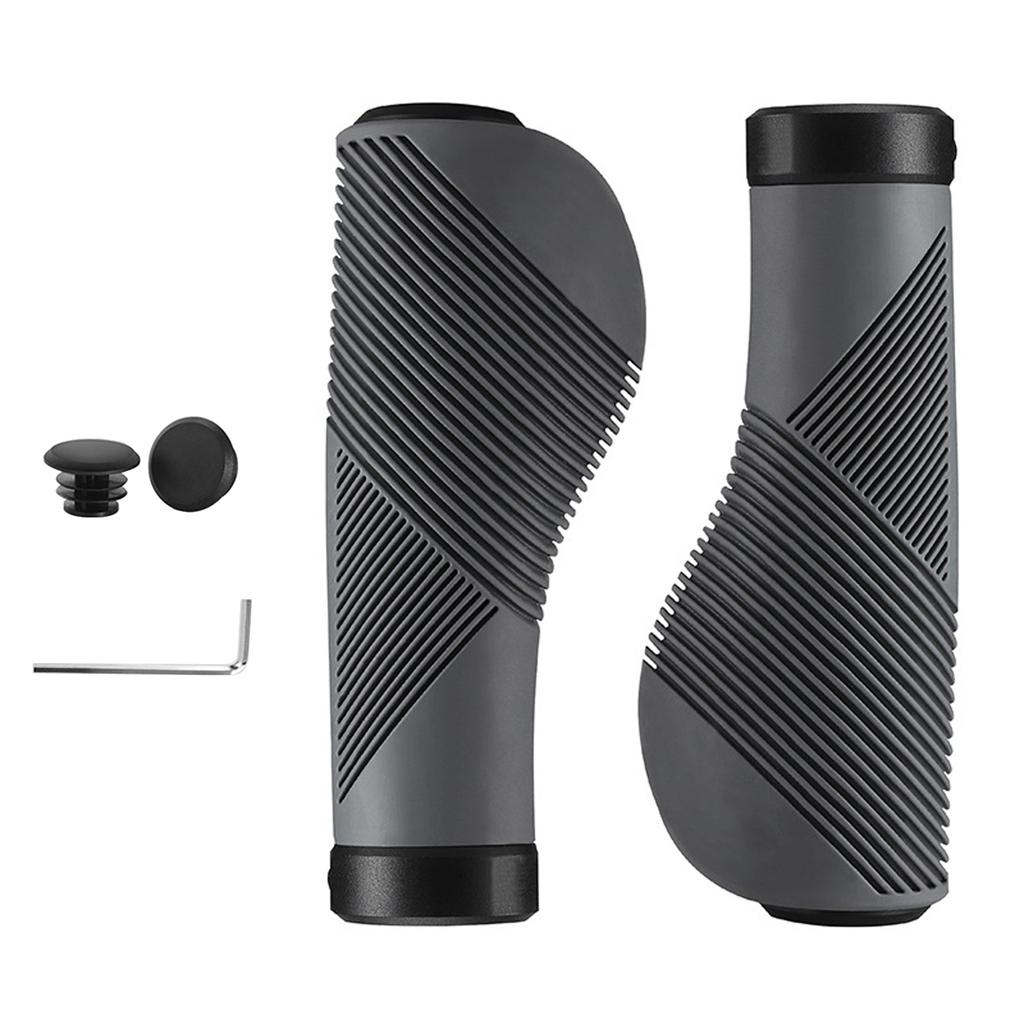 Vibration Reducing Bike Grip Ergonomic Handlebars Cover Antislip Pattern Locking Rings for Mountain Bike Accessories
