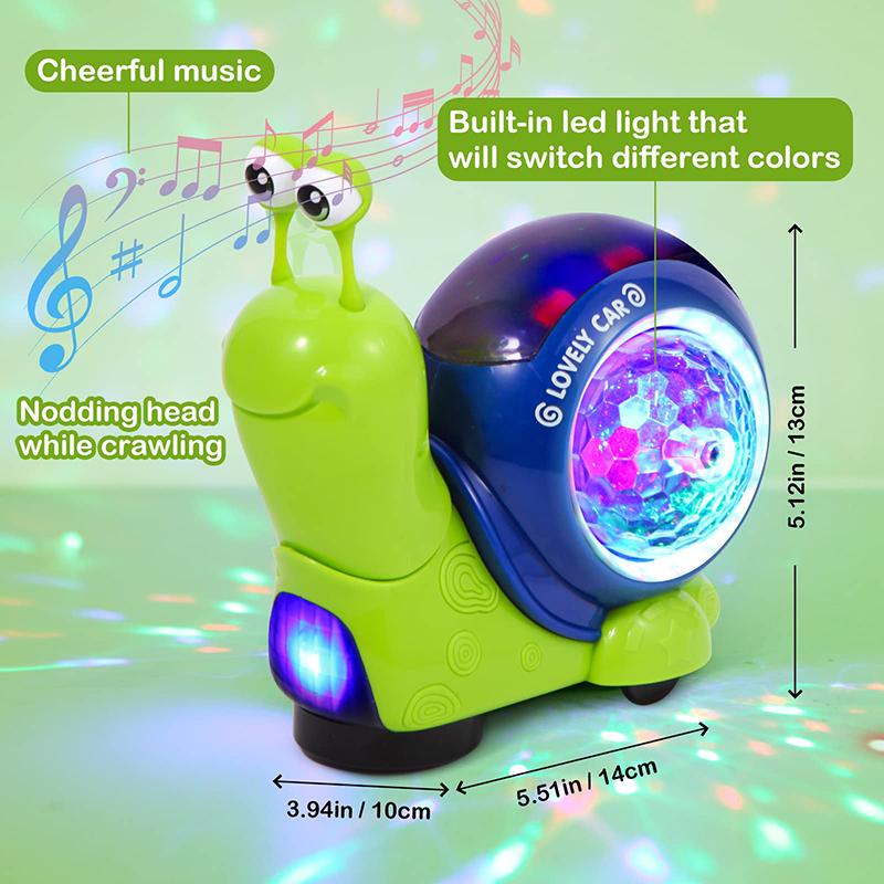 Non-Toxic Crawling Crab Snail Baby Toy Walking Tummy Time Dancing Early Educational Interactive Musical Light Toys Toddler For Kids Gifts