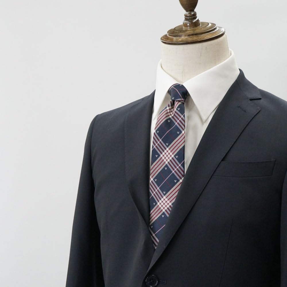 [Disney] Mickey Mouse Necktie, Checkered Pattern, DN917283A, Navy