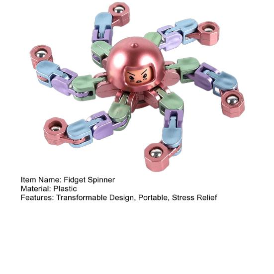 Transformable Fidget Spinner Portable Stress Relief Deformation Mechanical Arm Fingertip Gyro Chain Robot Spinner Sensory Toy