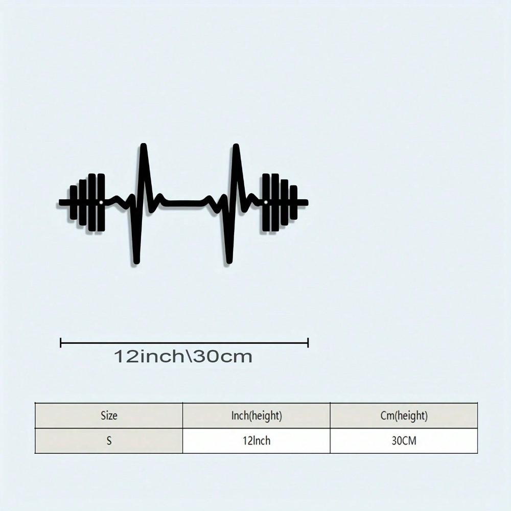 

Metal Heartbeat Line Weight Icon Gym Wall Art Decor Rustproof Iron Fitness Motivational Poster 15x30