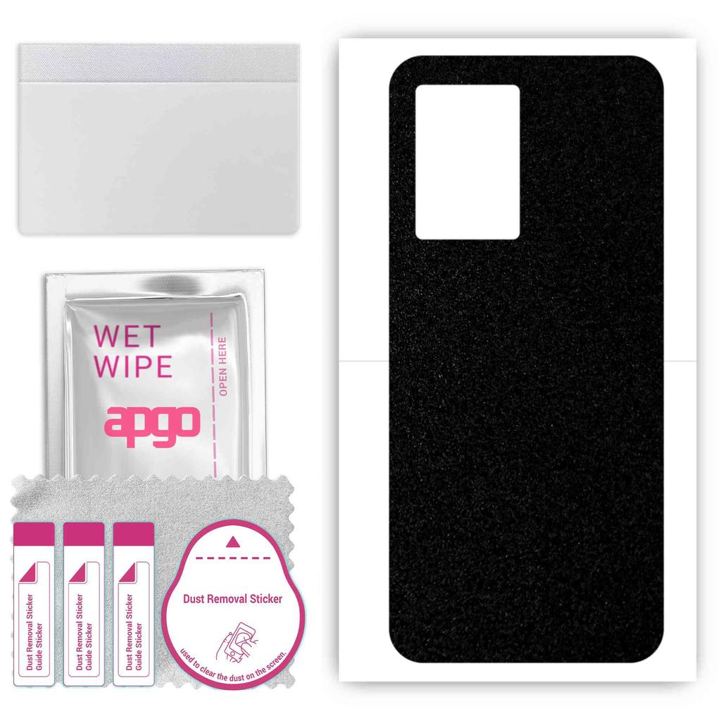apgo Protective Skin Sticker for the back compatible with Oppo K10 5G India, Wrap Film, Foil, Vinyl - Pattern Matte Black