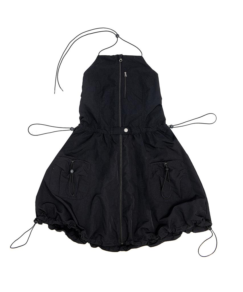 Leoninghai Sleeveless Balloon Mini Dress [Black]