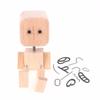 Christmas Shaking Wooden Man Figurine With 12PCS Magnetic Expressions Charming Little Wood Robot Figure Ornaments Car Decoration