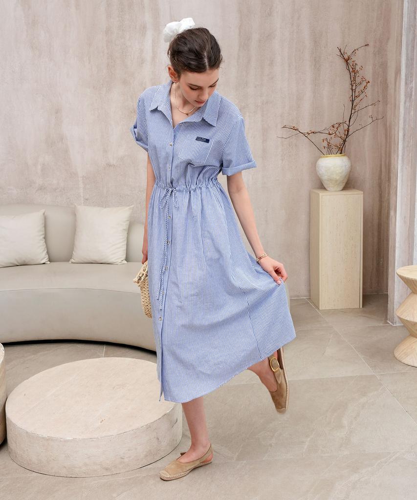 PIGMENT Striped Shirt Dress (Kyop2602010)