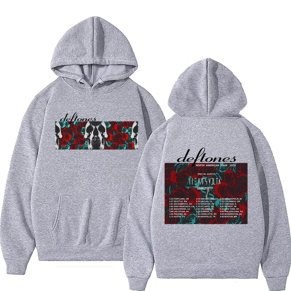 Rock Band Deftones North American Tour 2025 Hoodie Men Women Retro Alternative Heavy Metal Sweatshirt Unisex Oversized Hoodies