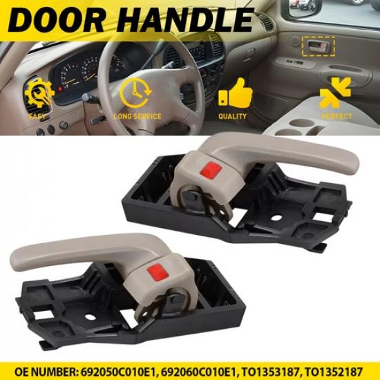 2X Внутренняя ручка двери передняя бежевая для Toyota Tundra 2000-06 TO1353187 EOOH