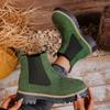 Fashion Women's Round-Toe Low-Top Boots Large-Sized Sleeve Fashion Short Boot for Spring And Autumn