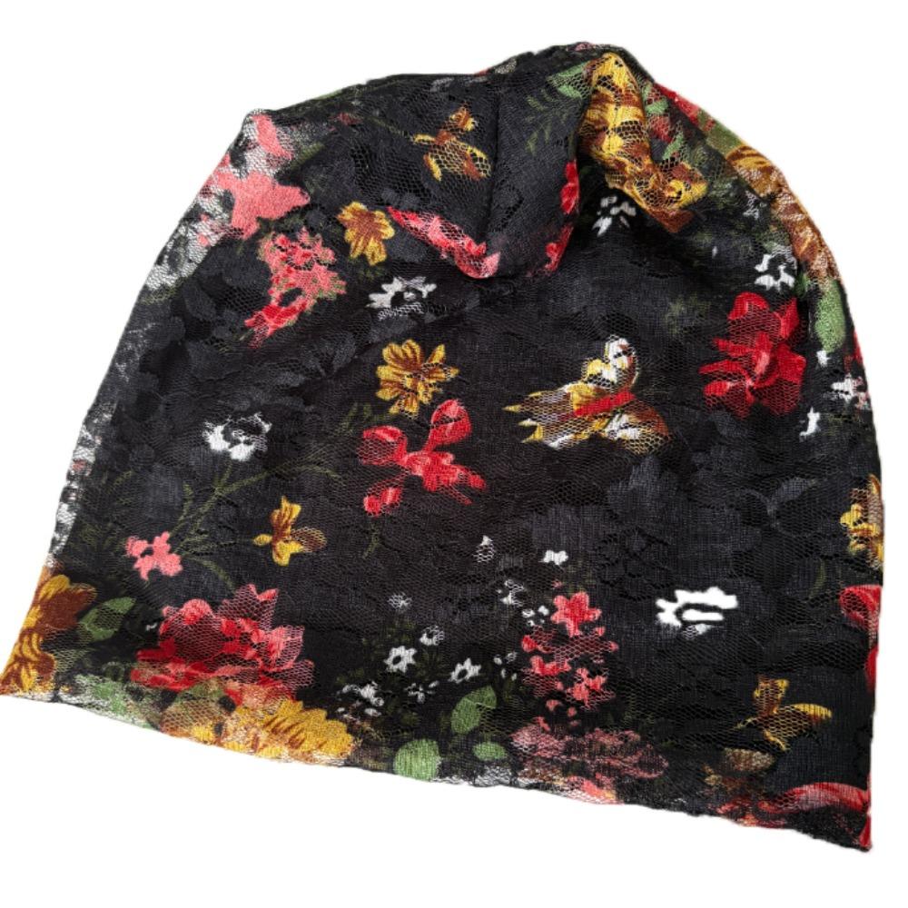 Floral Pattern Chemo Cap Comfortable Head Scarves Creative Stretch Slouchy Turban Daily Use