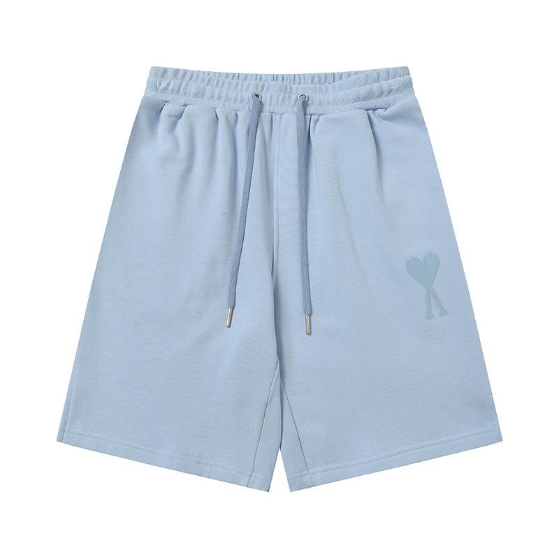 Ami Women's Heart Embroidered Casual Summer Sweatpants - Classic Straight-Leg with Drawstring