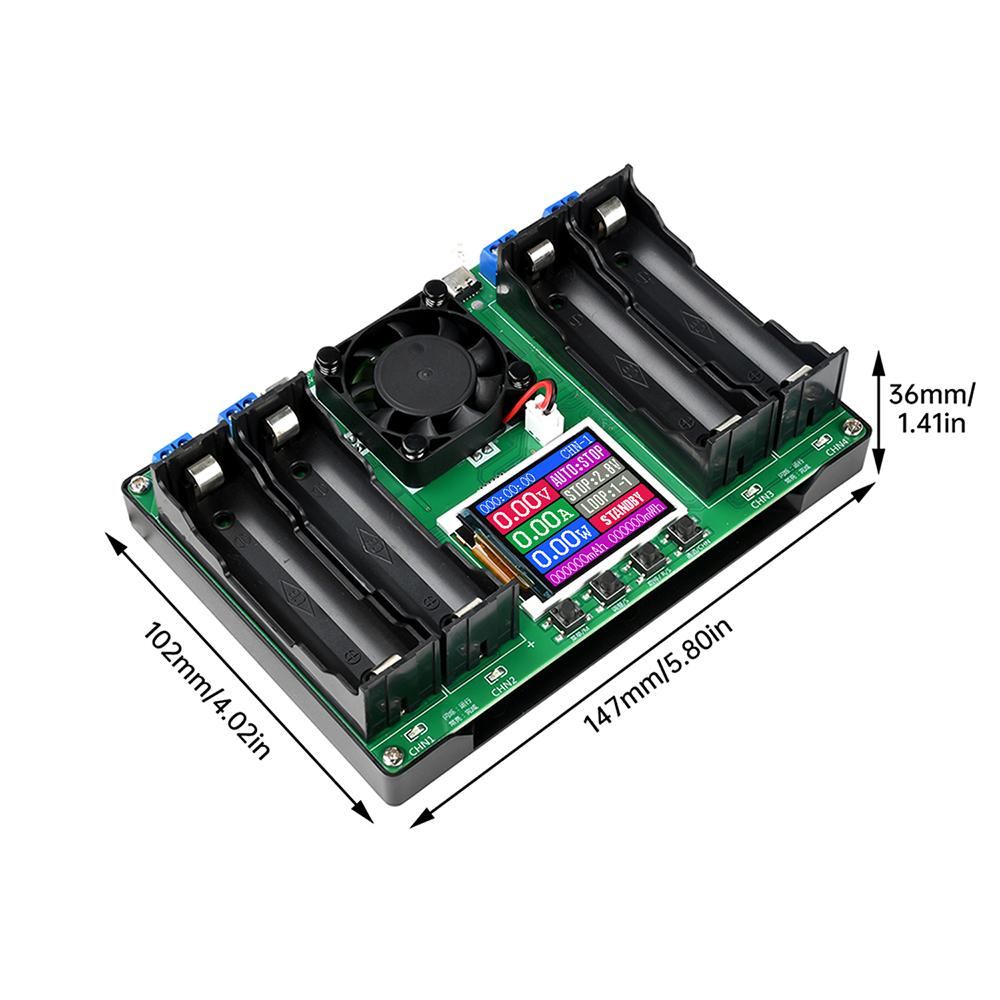 TYPE C Powered 4 Way 18650 Lithium Cell Analyzer DC Two Wire Internal Resistance Test  Independent Channel Design