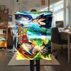 1PC Son Goku  Print Flannel Blanket, High Quality All Seasons, Home Decor, Warmth and Comfort, Perfect for Christmas Gifts
