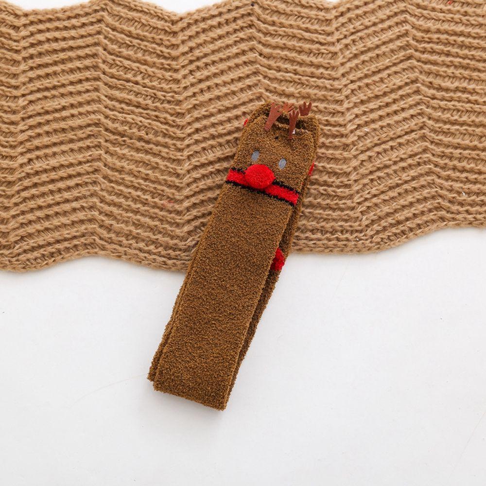 Claus Stripe Women Elk Snowman Bow Ladies Hosiery Christmas Stockings Floor Socks Cotton Calf Socks