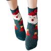 Festival Thickened Coral Velvets Floor Socks for Home Comfort Indoor Fuzzy Slipper Socks with Cartoon Christmas Pattern