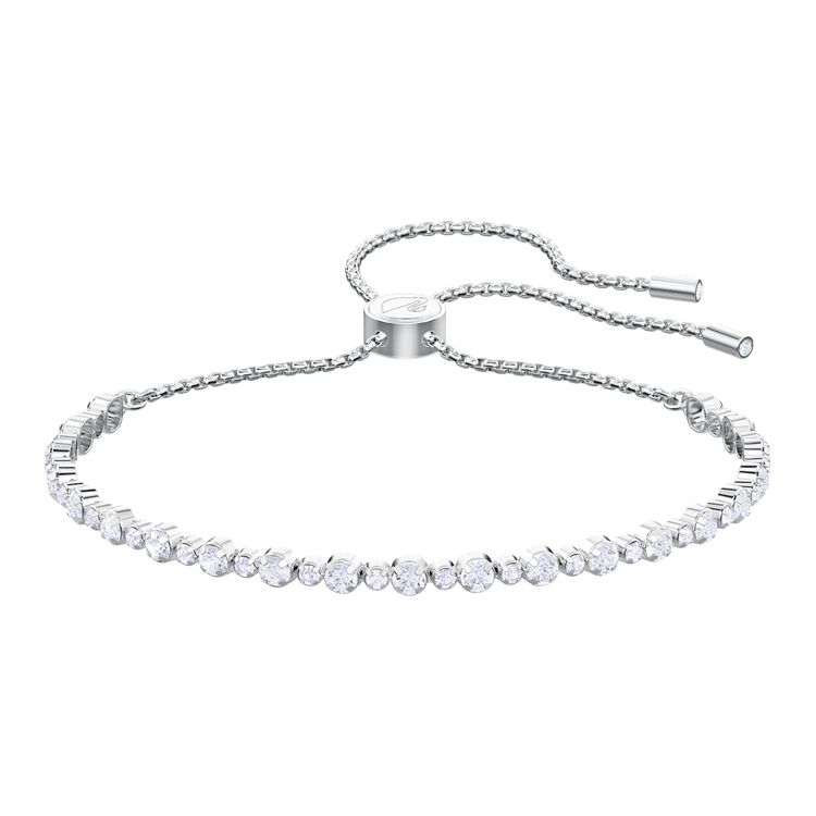 

Swarovski Subtle Single Row Crystal Rhodium Plated Bracelet Women bracelet White 5465384 Box (Random Color)