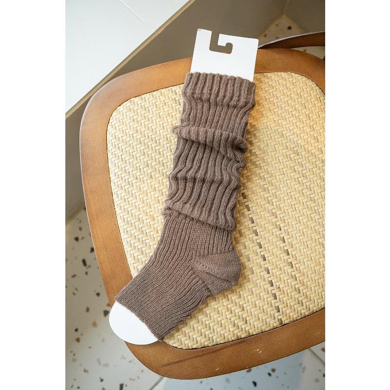 Women's Autumn and Winter Sock-like Stockings, Extended Thigh-high Knitted Socks, Thickened Snow Boots, Warm and Cold-proof Calf Socks