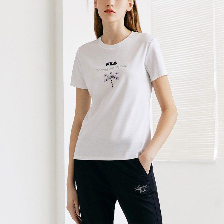 FILA Set in Sleeve T Shirt Women's White F11W138151FWT