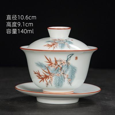 Yingqing White Porcelain Kung Fu Set Gaiwan Gongdao Large Bowl Master Household Supplies Ming Single Cup Tea Sea