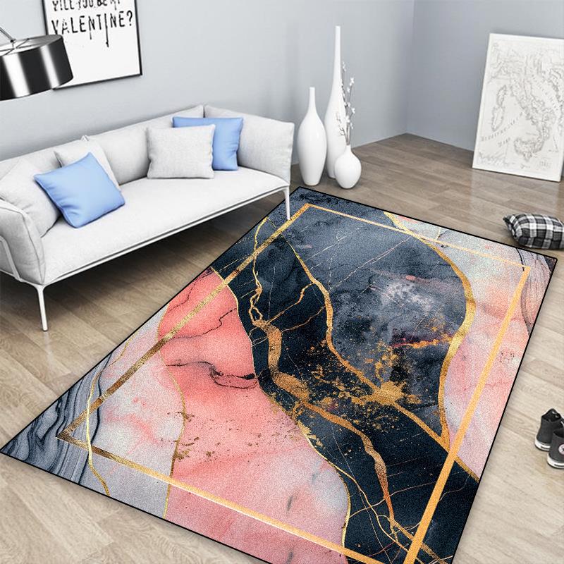 Luxuriöser Marmorteppich zur Wohnzimmerdekoration Sofatisch Große Flächenteppiche Schlafzimmer Flur Balkon Bodenmatte Rutschfeste Fußmatte