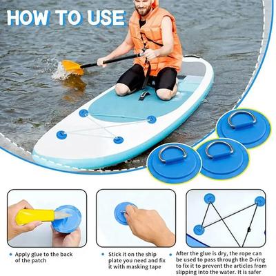 Schlauchbootflicken PVC D-Ring-Flicken Sicherungsseilhalter Langlebige Dinghy-Bootsseilring-Schnalle