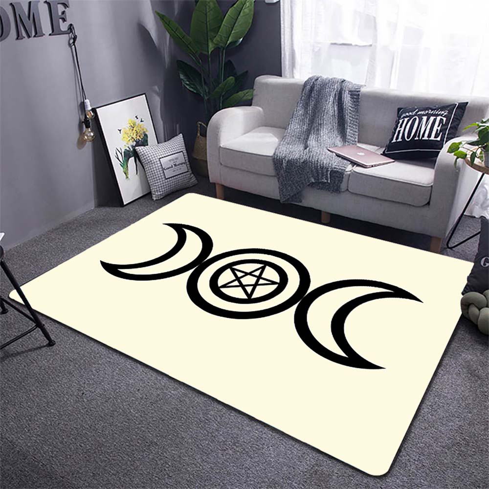 Triple Moon Goddess Carpet Wicca Goth Subculture Rock Romance Non-slip Doormat Mat Hallway Entrance Door Rug Bedroom Decor