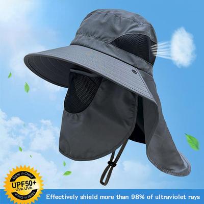 Sonnenhut Angler Sonnenkappe mit Sonnenschutz Gesichtsmaske für Outdoor Krempe Schirmmütze Schutz und Kletterhut Wasserdicht
