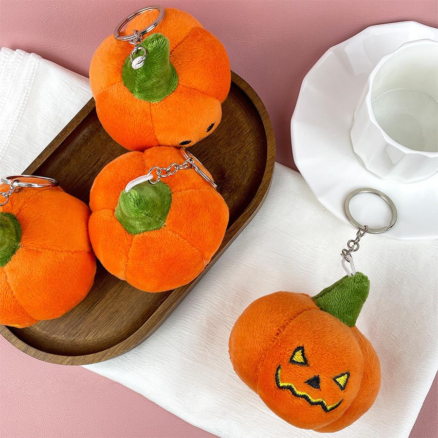 Adorable Plush Pumpkin Keychain Soft Toy For Halloween Gifts Cute Cartoon Style