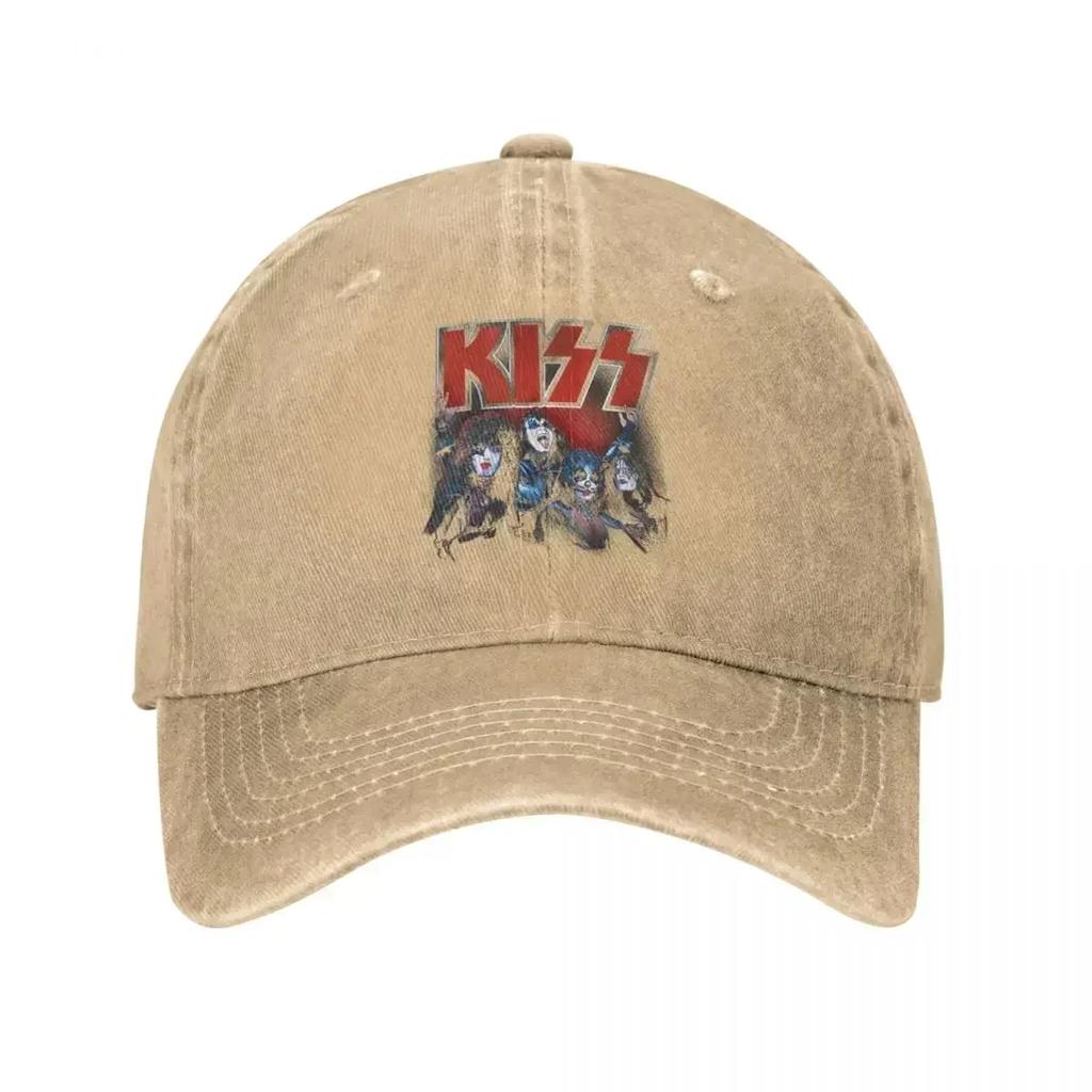 Kiss Kings Unisex Style Baseball Cap Rock Brand Distressed Washed Hats Cap Casual Outdoor Activities Snapback Hat