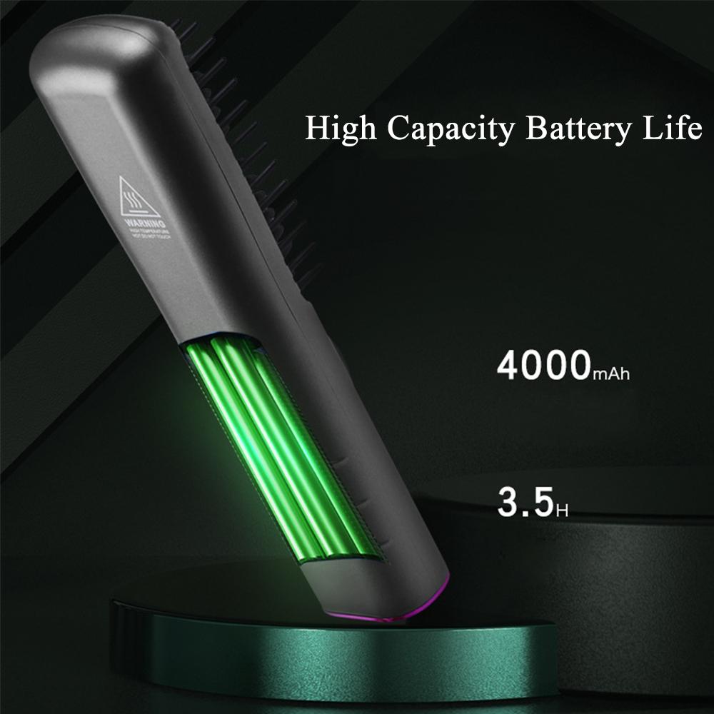 USB Rechargeable Portable Negative Ion Hair Straightener Brush for All Ages