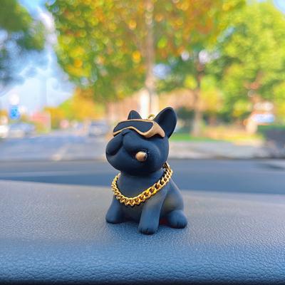 Anime Personality Bulldog Car Interior Decoration Trend Sunglasses Bulldog Auto Center Console Ornaments For Car