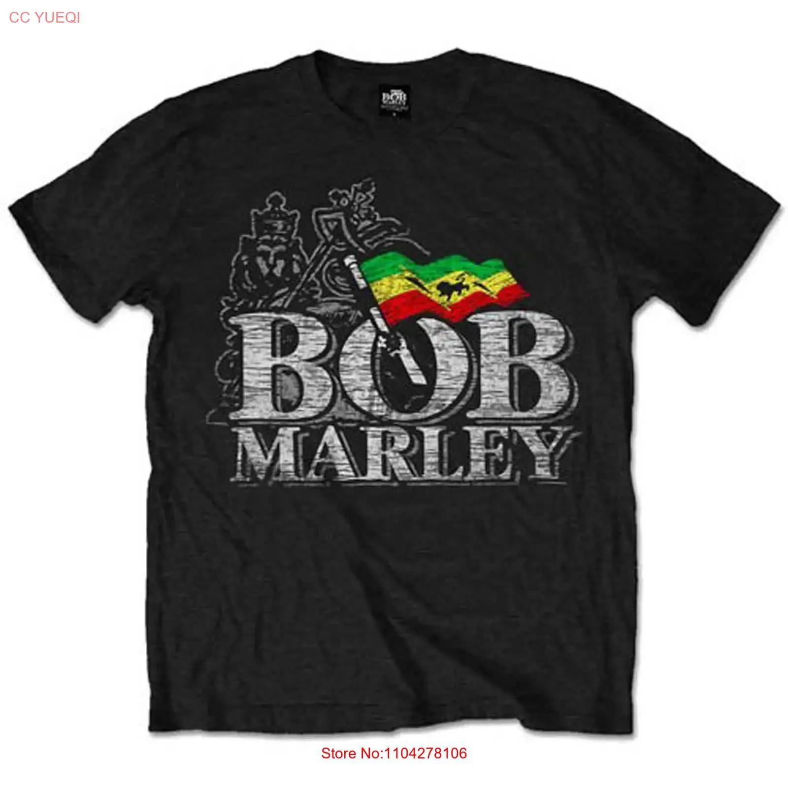 Bob Marley and the Wailers Logo Reggae Rock Official T Shirt Mens vintage Washed streetwear Versatile Stretched Casual S