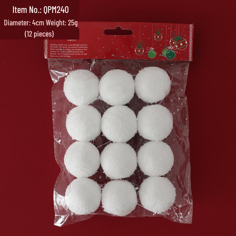 

Christmas White Foam Snowball Ornaments - Tree Decorations & Hanging Pendants for Party Atmosphere.