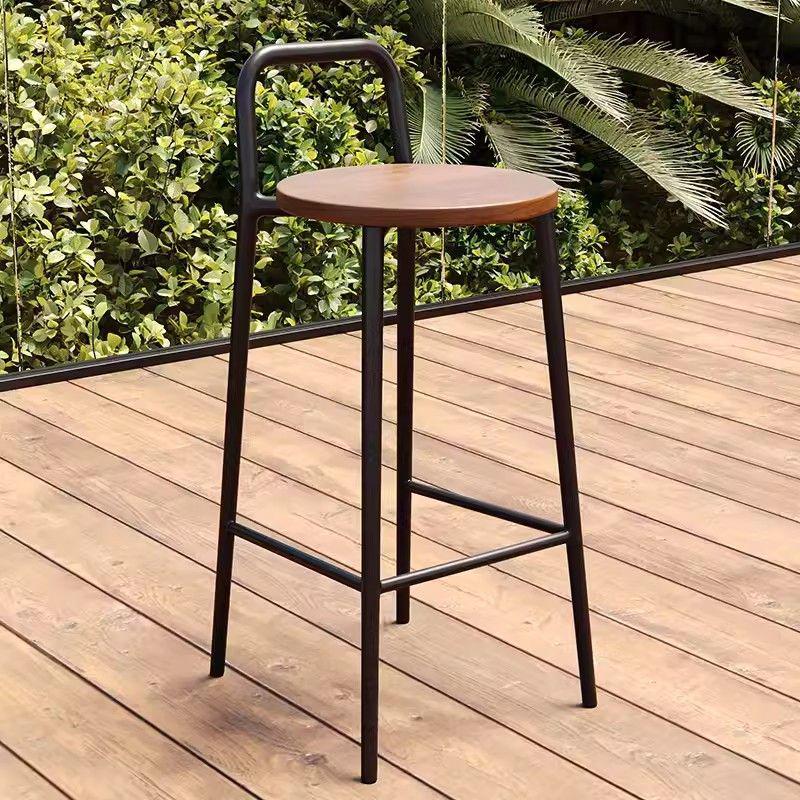 Nordic Modern Minimalist Designer Outdoor Bar Stool with Backrest