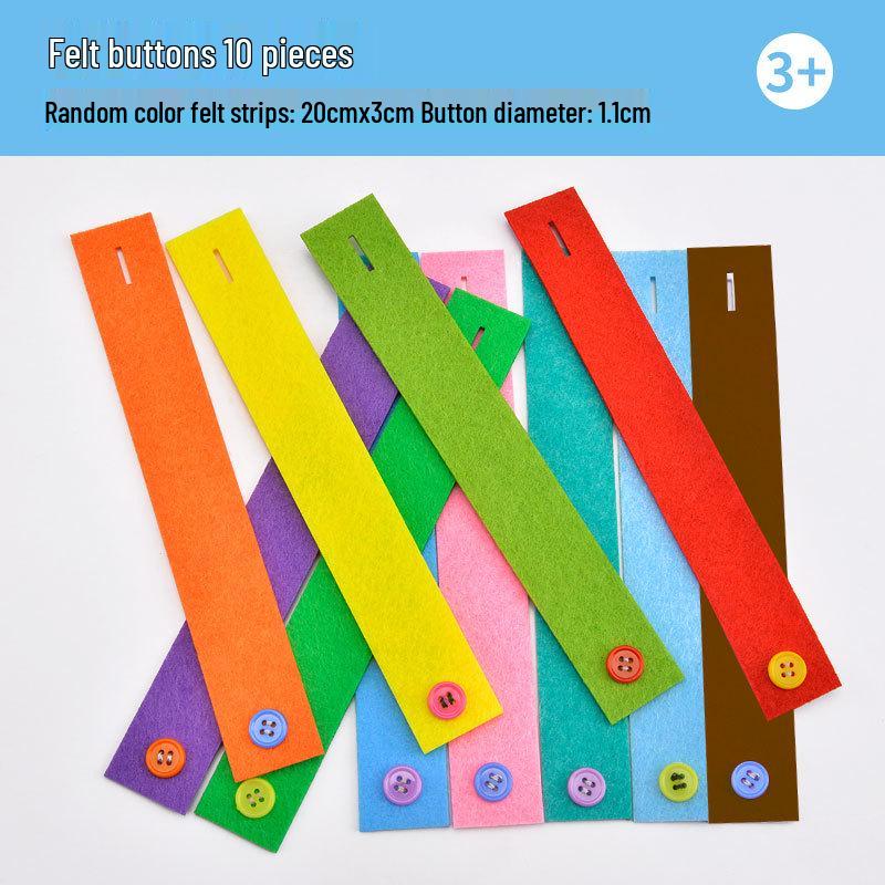 Cross-Border Felt Button Bracelet for Kids – Early Education Weaving Toy