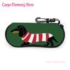 Portable Eyewear Case Dachshund Dogs And Bones Sunglasses Soft Case Glasses Box with Lanyard Zipper Eyeglass Case