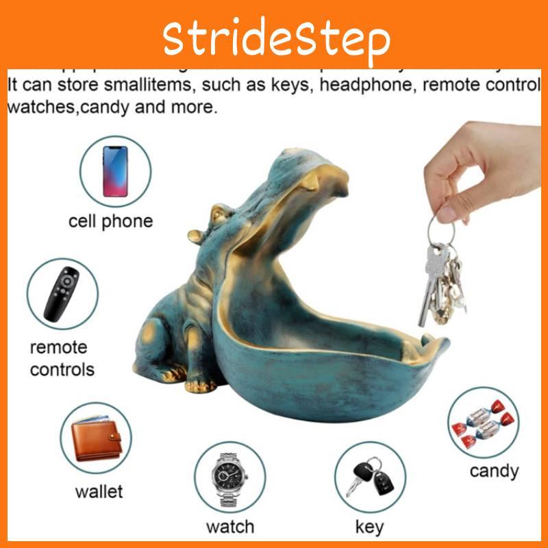 Resin Hippopotamus Figurine Fun Candy Dish Big Mouth Design Living Ornament Room