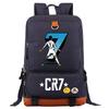 Cristiano Ronaldo Printed Youth School Backpack Teenagers Durable Oxford Fabric Breathable Padded Straps Unisex Travel Bag