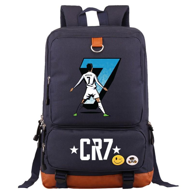 Cristiano Ronaldo Printed Youth School Backpack Teenagers Durable Oxford Fabric Breathable Padded Straps Unisex Travel Bag