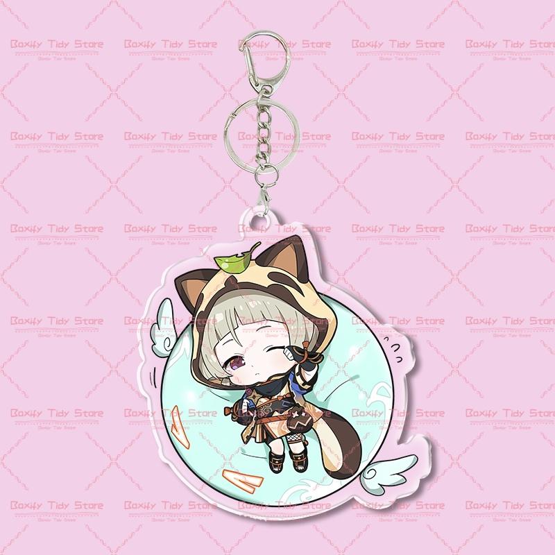 Kawaii Chibi Character Acrylic Keychain - Slime Themed Anime Game Pendant, Cute Backpack Charm Gift for Fans